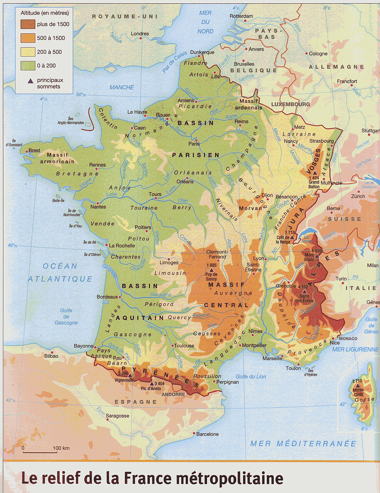 carte france relief - Image